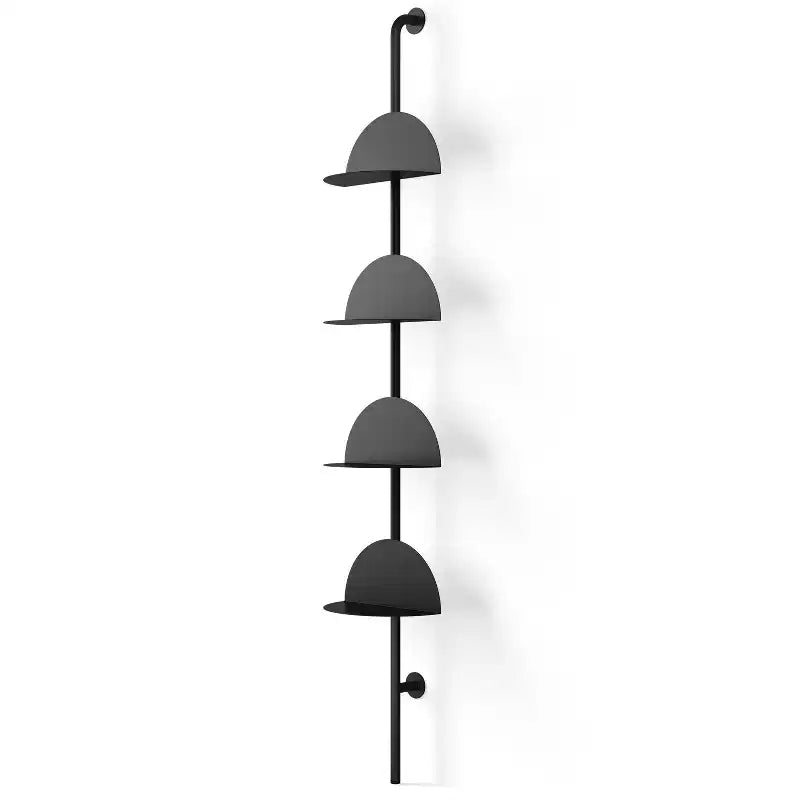 Mensola da Parete Regolabile in Acciaio Nero, Set da 4