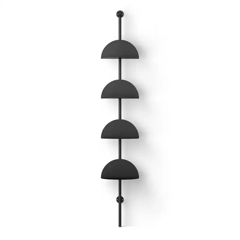 Mensola da Parete Regolabile in Acciaio Nero, Set da 4
