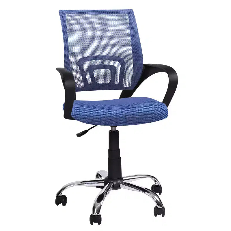 Sedia da ufficio in rete a schienale medio, colore nero/blu/marrone/grigio/bianco, 1 posto