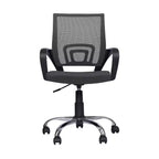 Sedia da ufficio in rete a schienale medio, colore nero/blu/marrone/grigio/bianco, 1 posto