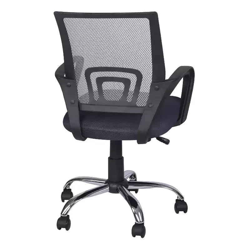 Sedia da ufficio in rete a schienale medio, colore nero/blu/marrone/grigio/bianco, 1 posto