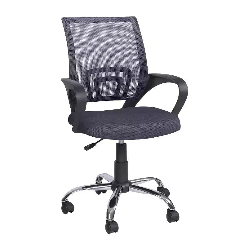 Sedia da ufficio in rete a schienale medio, colore nero/blu/marrone/grigio/bianco, 1 posto