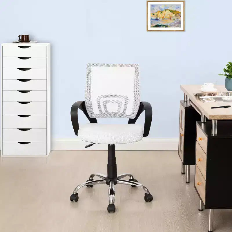 Sedia da ufficio in rete a schienale medio, colore nero/blu/marrone/grigio/bianco, 1 posto