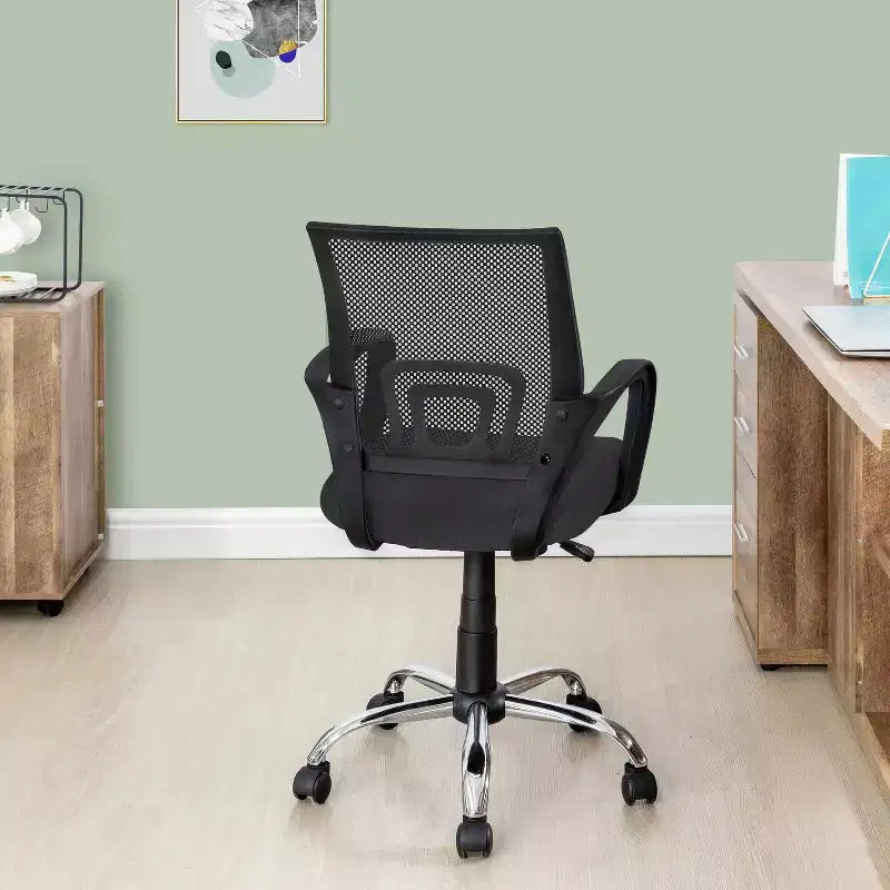 Sedia da ufficio in rete a schienale medio, colore nero/blu/marrone/grigio/bianco, 1 posto