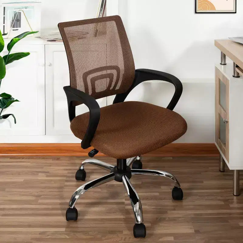 Sedia da ufficio in rete a schienale medio, colore nero/blu/marrone/grigio/bianco, 1 posto