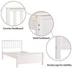 Letto a piattaforma singolo in legno con testiera e pediera – Noce / Bianco, 1 persona