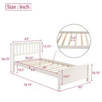 Letto a piattaforma singolo in legno con testiera e pediera – Noce / Bianco, 1 persona