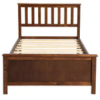 Letto a piattaforma singolo in legno con testiera e pediera – Noce / Bianco, 1 persona