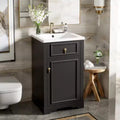 20-Inch Wide Bathroom Storage Cabinet with Integrated Ceramic Sink