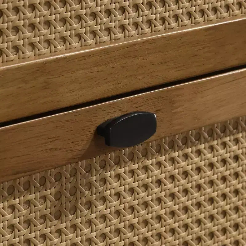 Cassettiera a 4 cassetti in rattan noce chiaro, per 1