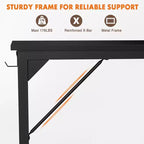 Scrivania per computer in legno nero, stile moderno, 1 persona