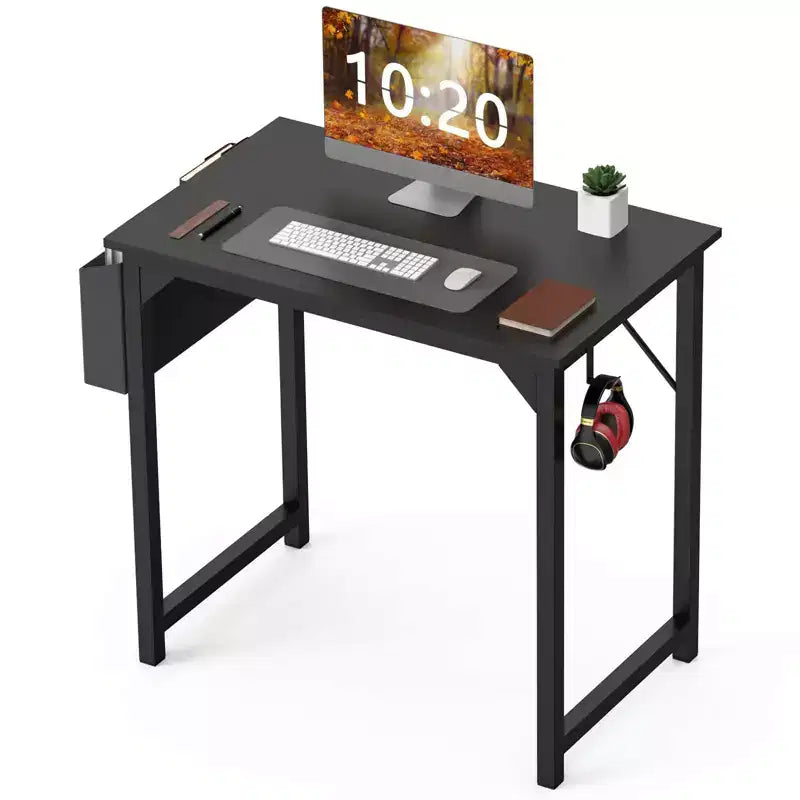 Scrivania per computer in legno nero, stile moderno, 1 persona