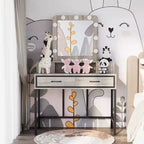 Heynemo Tavolo da Trucco con Specchio Hollywood Illuminato a 3 Colori Dimmerabili, Vanity per Trucco con 4 Cassetti