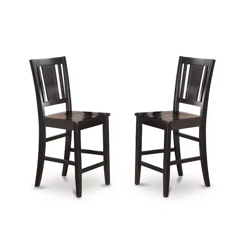 Set da pranzo a 5 pezzi altezza bancone nero/mogano, 4 posti a sedere