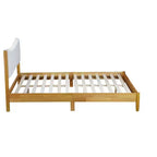 Letto a piattaforma imbottito queen-size, testiera in velluto Teddy, struttura in legno di gomma, 1 persona