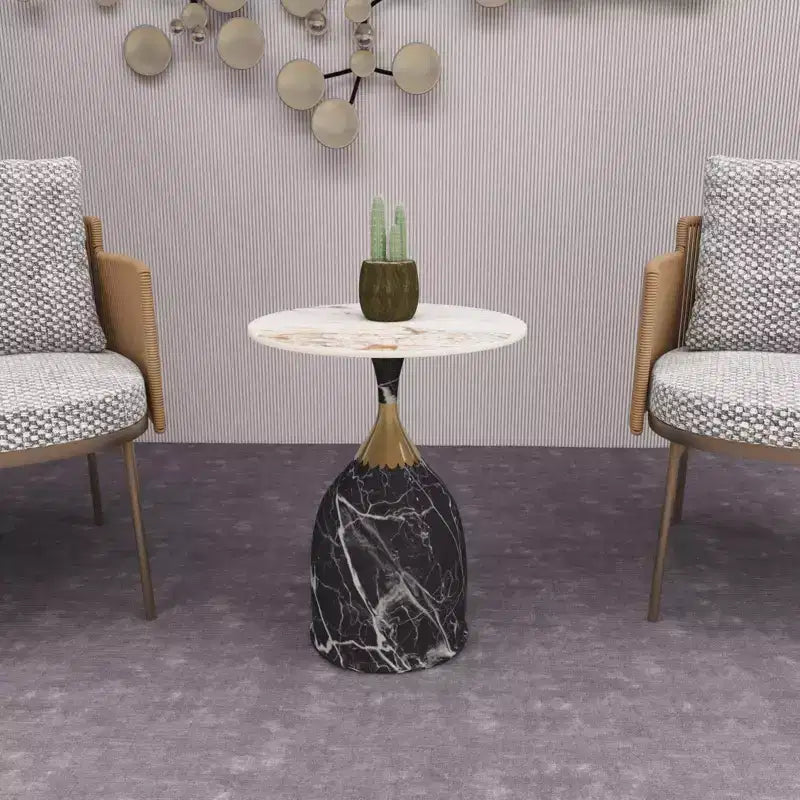 Tavolino da salotto rotondo in acciaio inossidabile color oro/grigio/marrone/nero per 1 persona