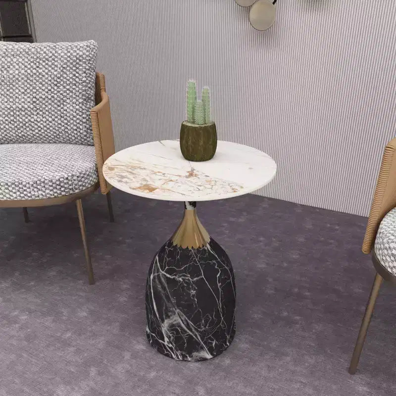 Tavolino da salotto rotondo in acciaio inossidabile color oro/grigio/marrone/nero per 1 persona