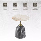Tavolino da salotto rotondo in acciaio inossidabile color oro/grigio/marrone/nero per 1 persona