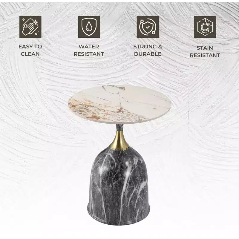 Tavolino da salotto rotondo in acciaio inossidabile color oro/grigio/marrone/nero per 1 persona