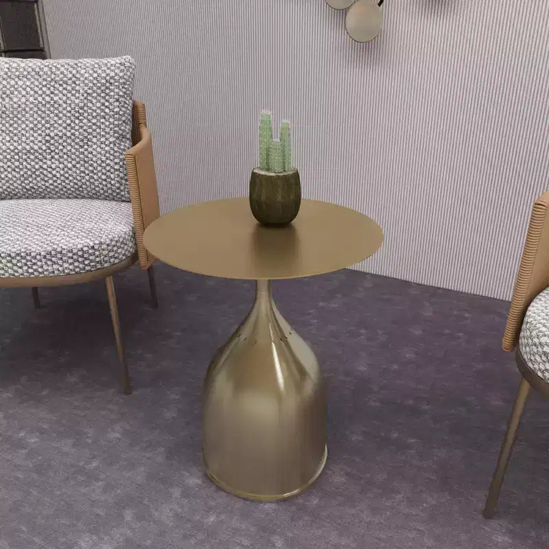 Tavolino da salotto rotondo in acciaio inossidabile color oro/grigio/marrone/nero per 1 persona