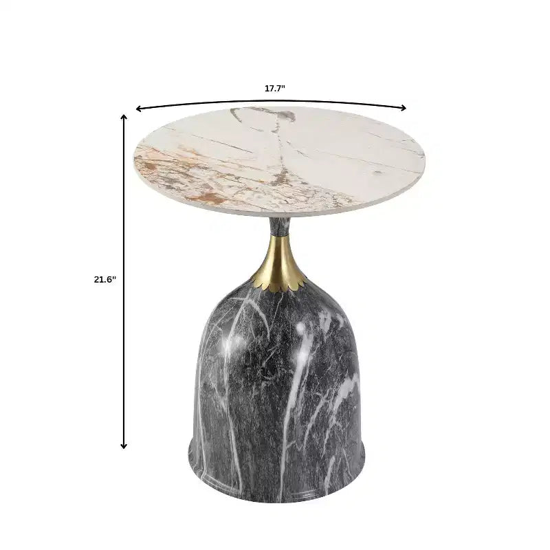 Tavolino da salotto rotondo in acciaio inossidabile color oro/grigio/marrone/nero per 1 persona