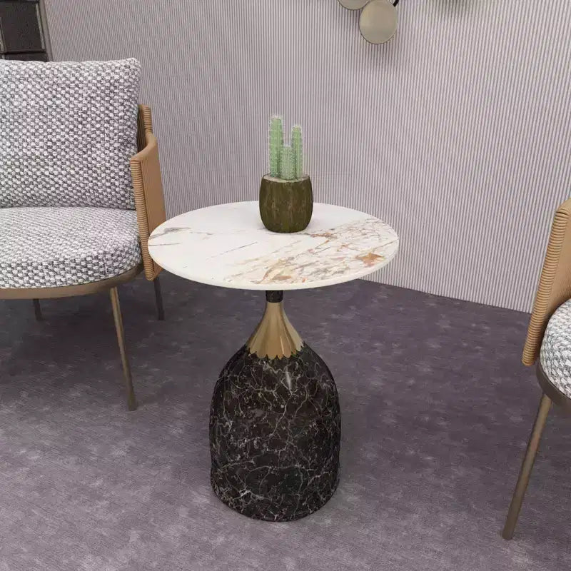 Tavolino da salotto rotondo in acciaio inossidabile color oro/grigio/marrone/nero per 1 persona