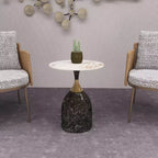 Tavolino da salotto rotondo in acciaio inossidabile color oro/grigio/marrone/nero per 1 persona