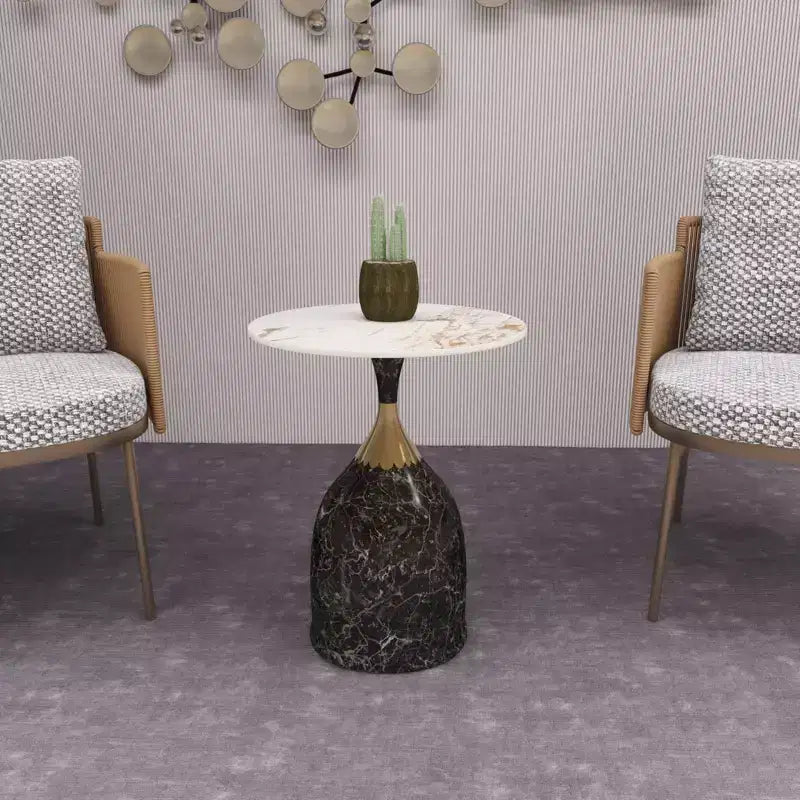 Tavolino da salotto rotondo in acciaio inossidabile color oro/grigio/marrone/nero per 1 persona