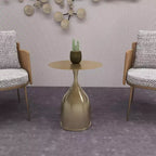Tavolino da salotto rotondo in acciaio inossidabile color oro/grigio/marrone/nero per 1 persona