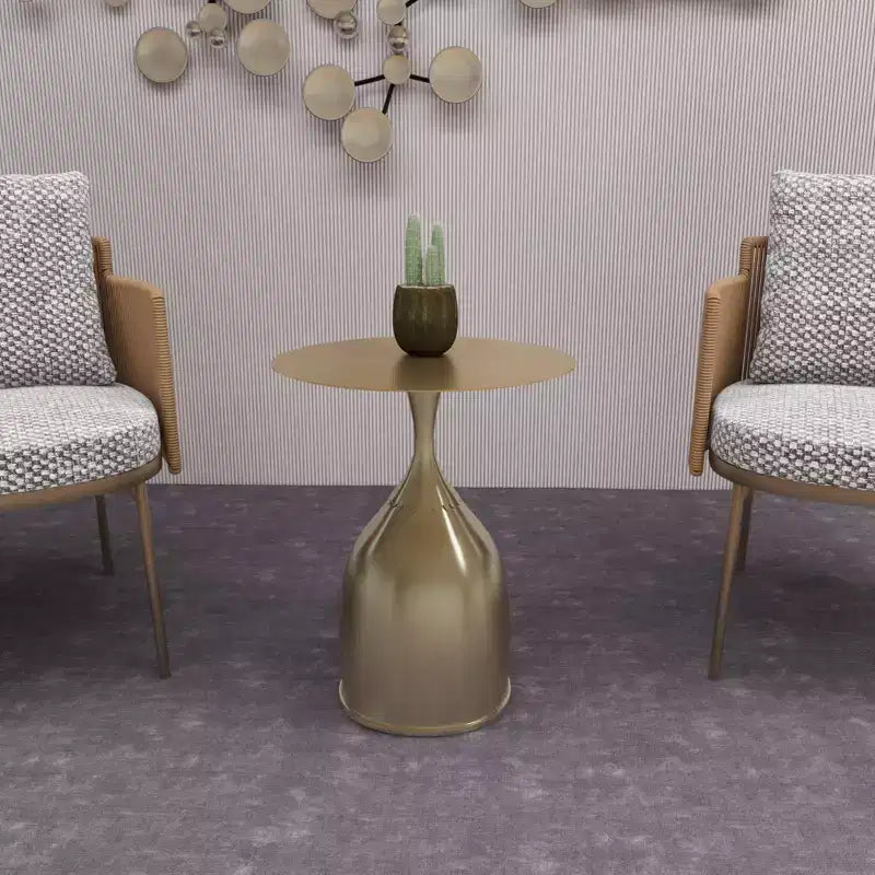 Tavolino da salotto rotondo in acciaio inossidabile color oro/grigio/marrone/nero per 1 persona