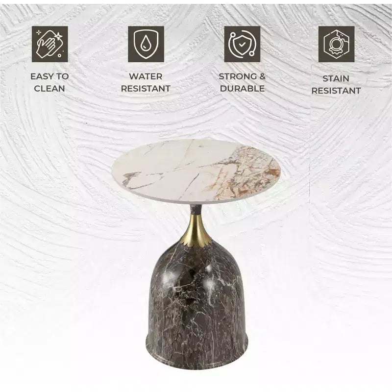 Tavolino da salotto rotondo in acciaio inossidabile color oro/grigio/marrone/nero per 1 persona