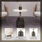 Tavolino da salotto rotondo in acciaio inossidabile color oro/grigio/marrone/nero per 1 persona