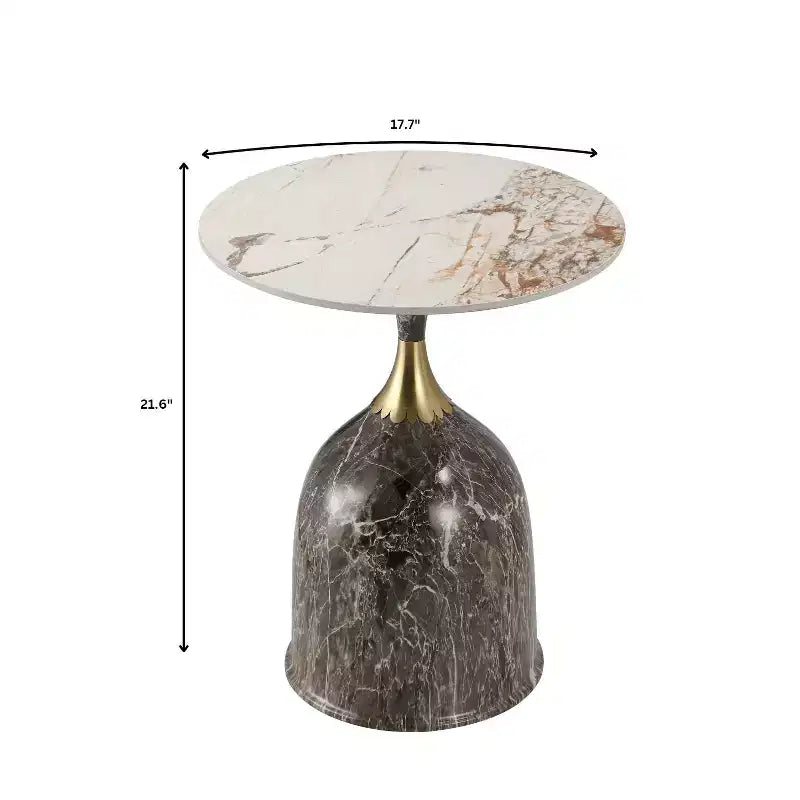 Tavolino da salotto rotondo in acciaio inossidabile color oro/grigio/marrone/nero per 1 persona