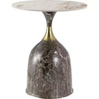 Tavolino da salotto rotondo in acciaio inossidabile color oro/grigio/marrone/nero per 1 persona