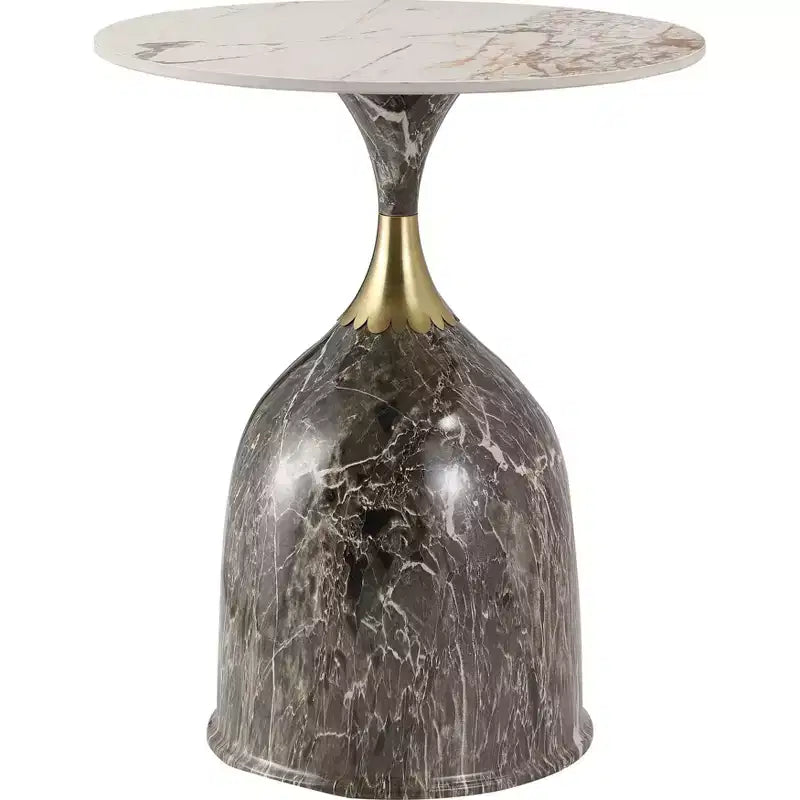 Tavolino da salotto rotondo in acciaio inossidabile color oro/grigio/marrone/nero per 1 persona