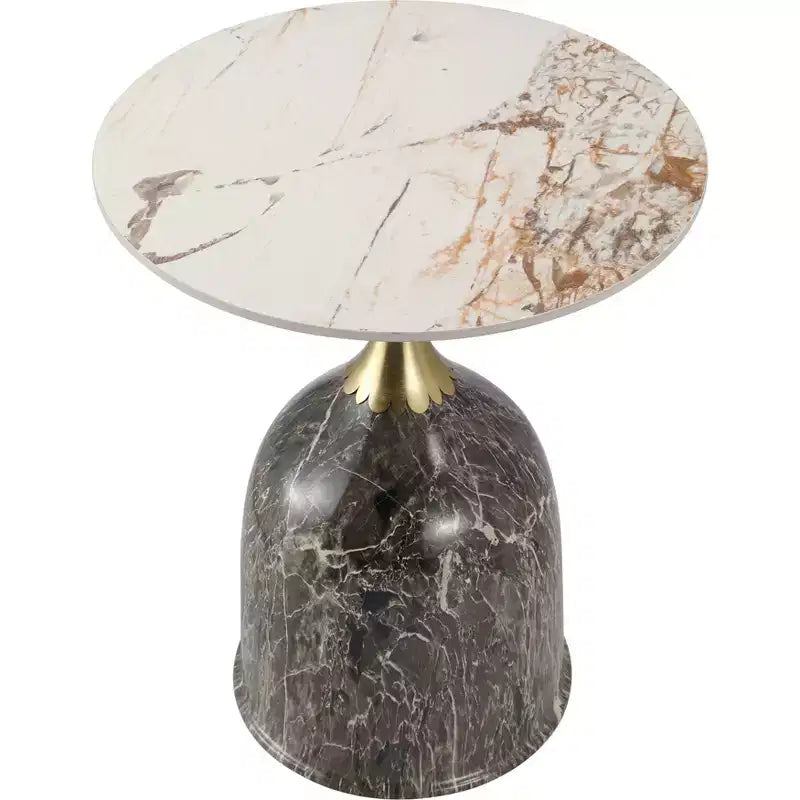 Tavolino da salotto rotondo in acciaio inossidabile color oro/grigio/marrone/nero per 1 persona