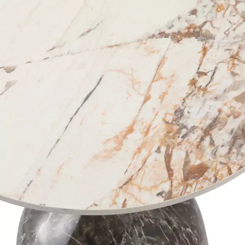 Tavolino da salotto rotondo in acciaio inossidabile color oro/grigio/marrone/nero per 1 persona