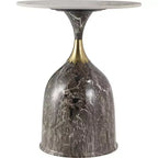 Tavolino da salotto rotondo in acciaio inossidabile color oro/grigio/marrone/nero per 1 persona