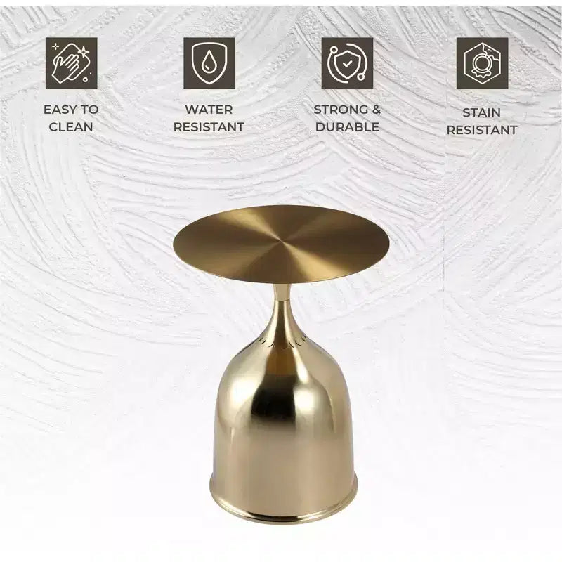 Tavolino da salotto rotondo in acciaio inossidabile color oro/grigio/marrone/nero per 1 persona