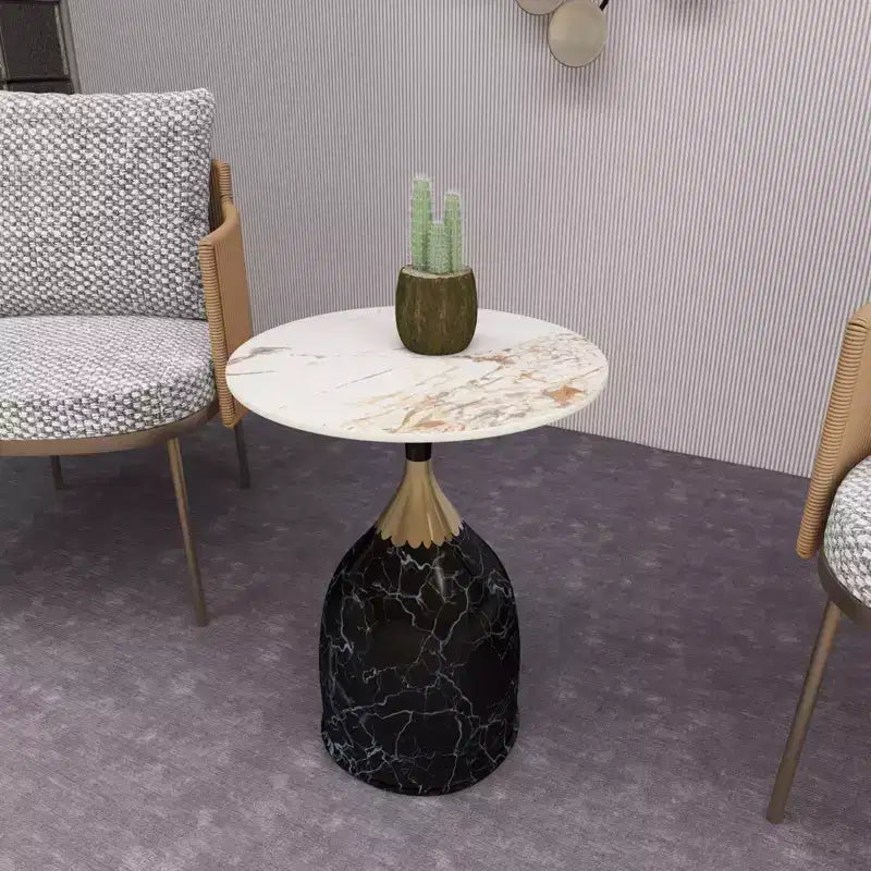 Tavolino da salotto rotondo in acciaio inossidabile color oro/grigio/marrone/nero per 1 persona