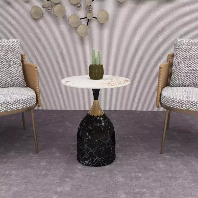 Tavolino da salotto rotondo in acciaio inossidabile color oro/grigio/marrone/nero per 1 persona