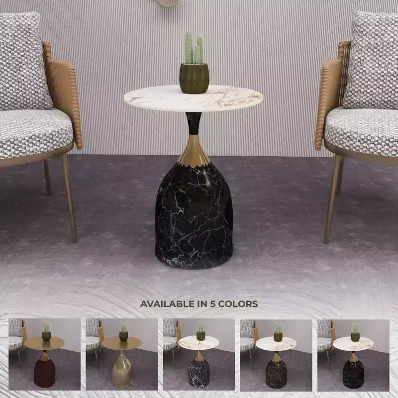 Tavolino da salotto rotondo in acciaio inossidabile color oro/grigio/marrone/nero per 1 persona