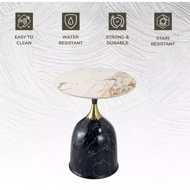Tavolino da salotto rotondo in acciaio inossidabile color oro/grigio/marrone/nero per 1 persona