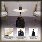 Tavolino da salotto rotondo in acciaio inossidabile color oro/grigio/marrone/nero per 1 persona