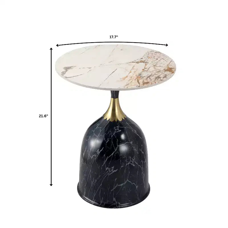 Tavolino da salotto rotondo in acciaio inossidabile color oro/grigio/marrone/nero per 1 persona