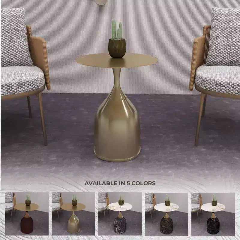 Tavolino da salotto rotondo in acciaio inossidabile color oro/grigio/marrone/nero per 1 persona