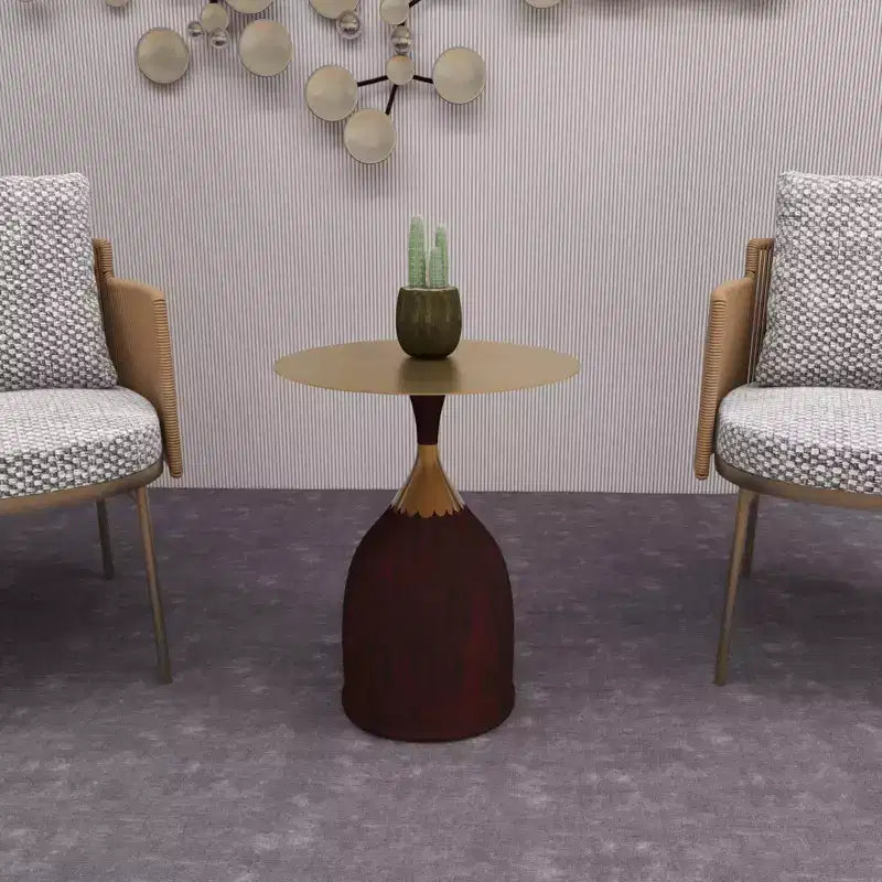 Tavolino da salotto rotondo in acciaio inossidabile color oro/grigio/marrone/nero per 1 persona