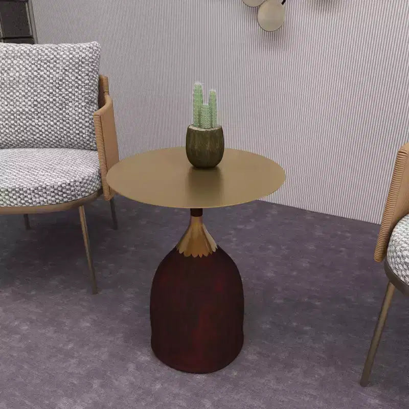 Tavolino da salotto rotondo in acciaio inossidabile color oro/grigio/marrone/nero per 1 persona