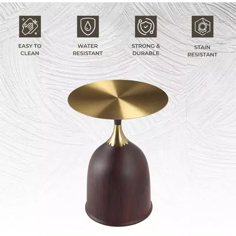 Tavolino da salotto rotondo in acciaio inossidabile color oro/grigio/marrone/nero per 1 persona