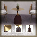 Tavolino da salotto rotondo in acciaio inossidabile color oro/grigio/marrone/nero per 1 persona